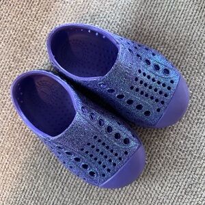 Native Purple Glitter Slip On Shoes